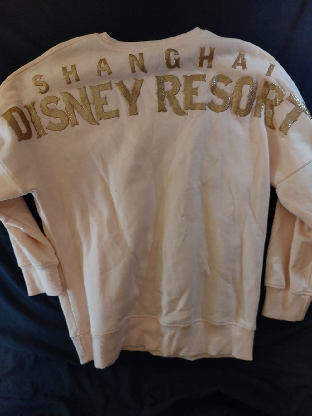 Disney Resort Shanghai Mens Crewneck Sweater - Light Pink with Gold